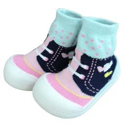 U-grow Anti-Skid Soft Socks Shoes Dot Design  - Blue Pink-image-34