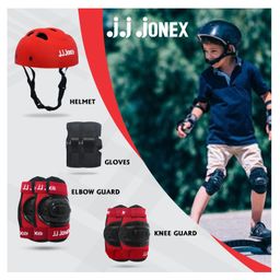 JJ Jonex Skating Protection Set Of 4 Kit Medium - Red-5