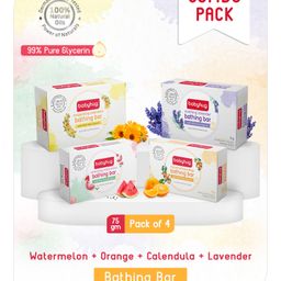 Babyhug Glycerin Soap Orange, Watermelon, Calendula & Lavender - Pack of 4-image-66