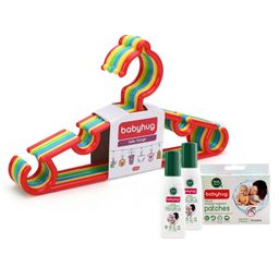 Babyhug Set Of 6 Hangers - Multicolor with Natural Mosquito Repellent Patches (48 pcs) & Fabric Roll On (8ml - Pack of 2) - Set of 4-14