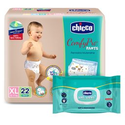 Chicco Comfypro Diaper Pants Extra Large - 22 Pieces & Wet Wipes with Fliptop - 72 Wipes-image-37