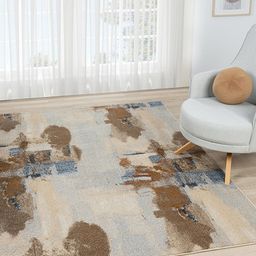 Kaleen India Grey Abstract Anti-Skid Polypropylene Carpet-image-52