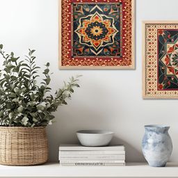Kotart Brown & Red 2 Pieces Traditional Wooden Wall Arts-picture-10