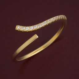 Kushal's Fashion Jewellery 92.5 Sterling Silver Gold-Plated CZ Studded Finger Ring-picture-5