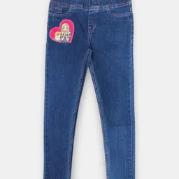 Here&Now X Game Begins Girls Barbie Printed Denim Jeggings-image-9
