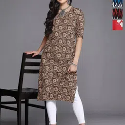 Anouk Rustic Women Pack of 4 Ethnic Motifs Printed Pure Crepe Straight Kurta-image-40
