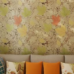 INDIAN ROYALS Green & Yellow Leaves Printed Self-Adhesive Wall Sticker-image-7