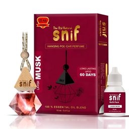The Old Natural Snif Diamond lavish Musk Hanging Car Air Freshener & Refill Pack-10ml+15ml-12