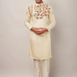 DEVOILER Floral Printed Mandarin Collar Straight Kurta-image-24