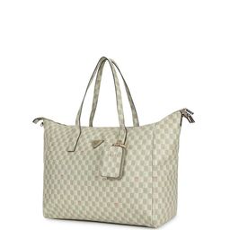 GUESS Checked PU Structured Tote Bag with Fringed image 5