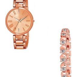 THE SHOPOHOLIC Women Embellished Watch With Brecelet Gift Sets TNR-G-BR-image-1