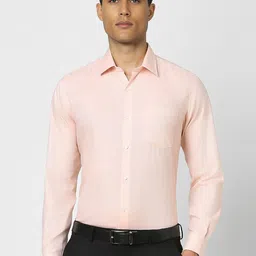 Van Heusen Men Spread Collar Textured Cotton Slim Fit Formal Shirt-image-91