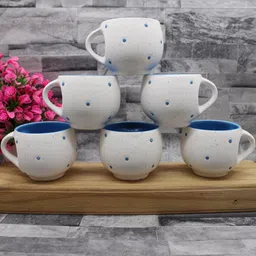 laghima jadon White Printed Ceramic Glossy Cups Set of Cups and Mugs image 2