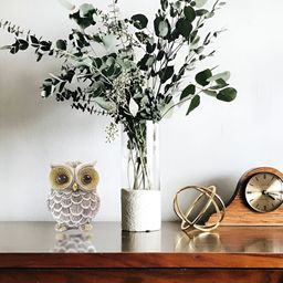 The Spiritual Living Grey & Gold-Toned Owl Statue For Good Luck Figurine Showpiece-image-48