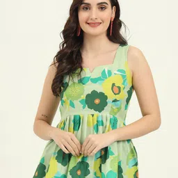 BANJANAN Women Floral Printed Sleeveless A-Line Top-picture-14