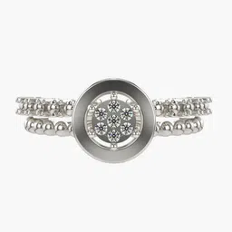 VALANOVA White Gold Plated Sterling Silver Certified 0.09 Ct Lab Grown Diamond Ring-image-81