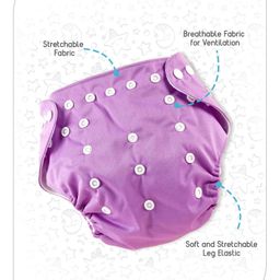 Babyhug Washable & Reusable Cloth Diaper with Inserts - Pack of 6 image 2