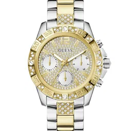 GUESS Women Embellished Dial & Stainless Steel Bracelet Style Straps Analogue Watch GW0771L3-picture-1