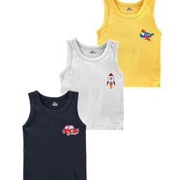 KidBee Infants Pack Of 3 Cartoon Printed Basic Vests 1001-VST-423-3PC-B-picture-32