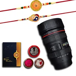 DeoDap Rakhi Pooja Thali Roli Chawal Coin & Greeting Card Rakhi Gift Set-image-8