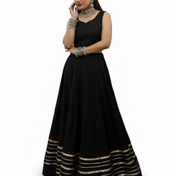 Vicharan Solid Unstitched Choli & Ready to Wear Embellished Lehenga-picture-3