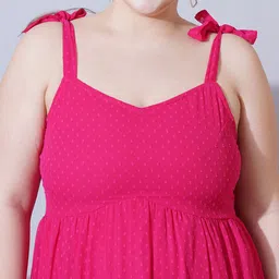 U&F Beyond Self Design Plus Size Georgette Fit & Flare Midi Dress image 3