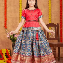 Aarika Girls Embroidered Beads and Stones Ready to Wear Lehenga &-picture-14