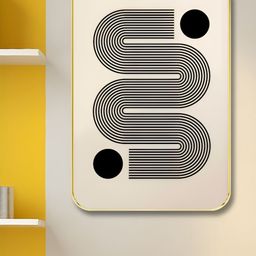 SAF White & Black Abstract Printed Wooden Wall Art-12