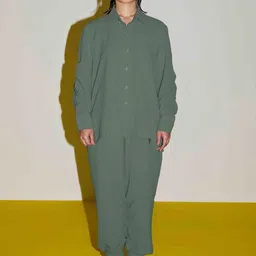 SIL SILA Shirt Collar Long Sleeves Shirt With Jogger-image-77