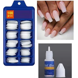 YELGO Set Of 100 Artificial Reusable Nails With Nail Glue image 2