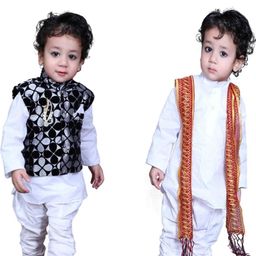 KL COLLECTION White Cotton Blend Clothing Set-image-42
