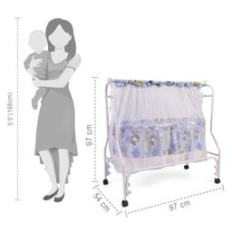 Babyhug Cozy Nest Cradle With Mosquito Net - Blue image 3