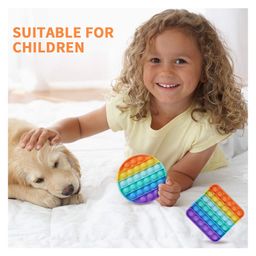 FunBlast Round Shape Pop Bubble Stress Relieving Silicone Pop It Fidget Toy - Multicolor image 3