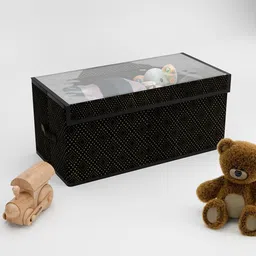 Kuber Industries Black & Beige 6 Pieces Printed Drawer Organisers With Transparent Lid image 5