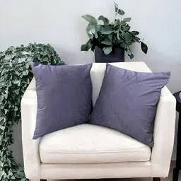 LUSHLYF Grey Set of 2 Velvet Square Cushion Covers-28