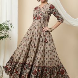 ANUTTARA FASHIONS Women Floral Printed Thread Work Anarkali Kurta-57