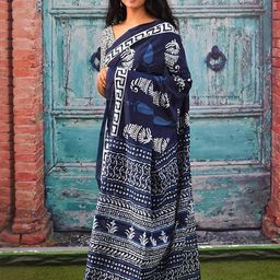 Pinkcity Trade World Blue Pure Cotton Ikat Sarees-picture-44