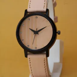 VIRAKTI Women Brass Printed Dial & Leather Straps Analogue Watch G-05-CREAM-V.Y-image-82