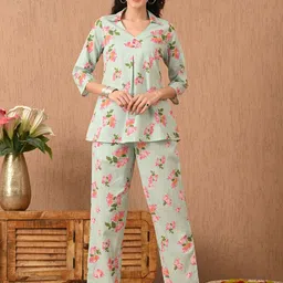 Dipani Women Floral Printed Pure Cotton Night suit-picture-35