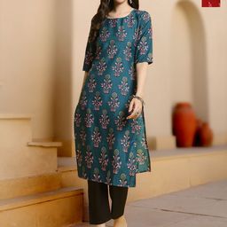 HERE&NOW Women Pack Of 2 Printed Regular Kurta with Trousers-17