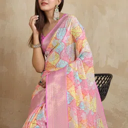 KALINI Floral Zari Silk Blend Saree-image-97