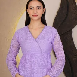 69 FASHION STREET Bishop Sleeves Net Top-image-42