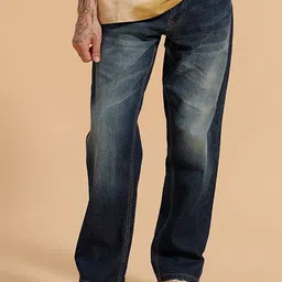 WROGN Men Comfort Baggy Fit Mid-Rise Heavy Fade Jeans-image-67