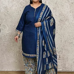 Roly Poly Women Plus Size Floral Printed Kurta with Palazzos & Dupatta-picture-49