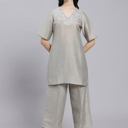 WoowZerz Embroidered Tunic With Palazzo Co-Ords-image-44