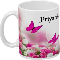 Priyanka Printed Butterflies & Pink Rose Gifts for Girlfriend Wife Sister on Birthday Valentine Rakhi 19MG772 _WHT Ceramic Coffee Mug-image-26