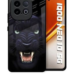QRIOH Angry Black Leopard Printed iQOO Neo 10 5G Glass Back Case Mobile Accessories-picture-18