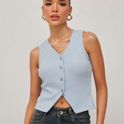 STREET 9 Ribbed Cotton Fitted Crop Top-image-32