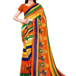 Moda Rapido Set Of 2 Abstract Printed Pure Georgette Saree image 5