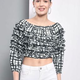 BAESD Print Crepe Crop Top-image-95